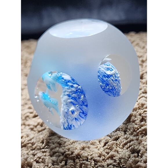 Art Glass Aquarium Paperweight Bird Fish Coral Reef Home Office Decor Underwater - Picture 6 of 16